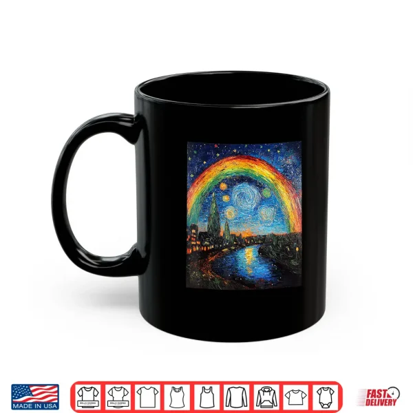 Mug Rainbow LGBT Pride Month Van Gogh Style Starry Night Shirt