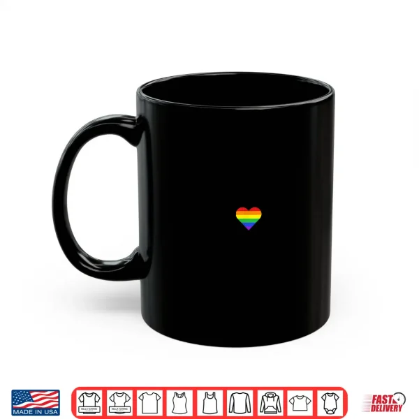 Mug Rainbow Striped Heart Subtle LGBT Pride Month Gay Rights Shirt
