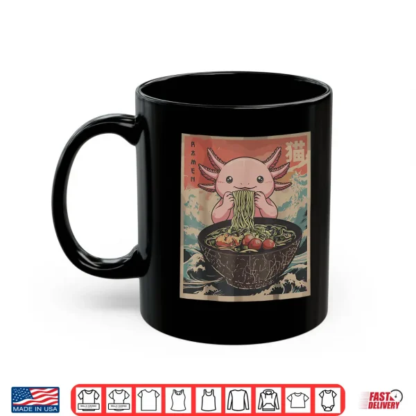 Mug Ramen Japanese Graphic Tees Axolotl Anime Shirts for Men Shirt