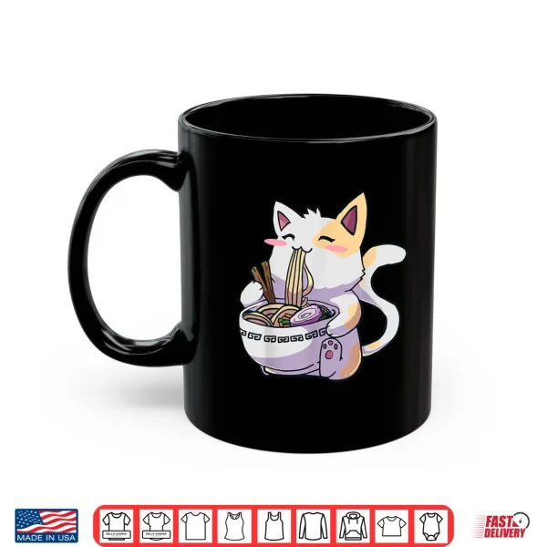 Mug Ramen Shirt Cat Tshirt Kawaii Anime Tee Japanese Gift