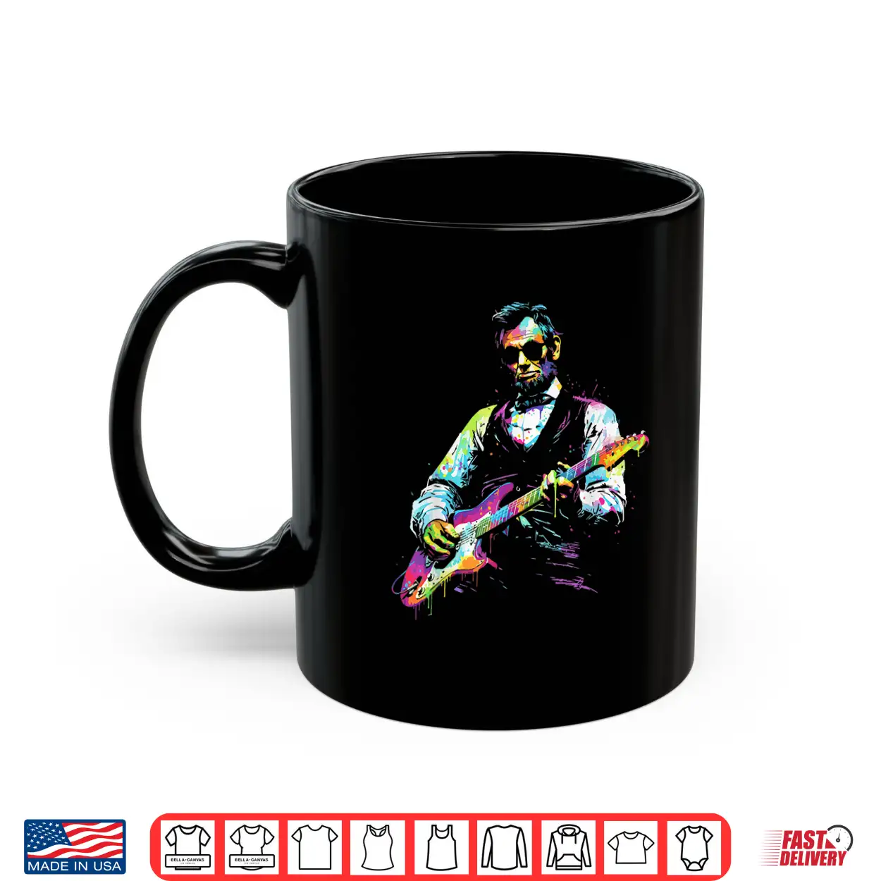 Rave President Abe Lincoln Playing Guitar Graphic Edm Art Shirt Rave President Abe Lincoln Playing Guitar Graphic Edm Art Shirt