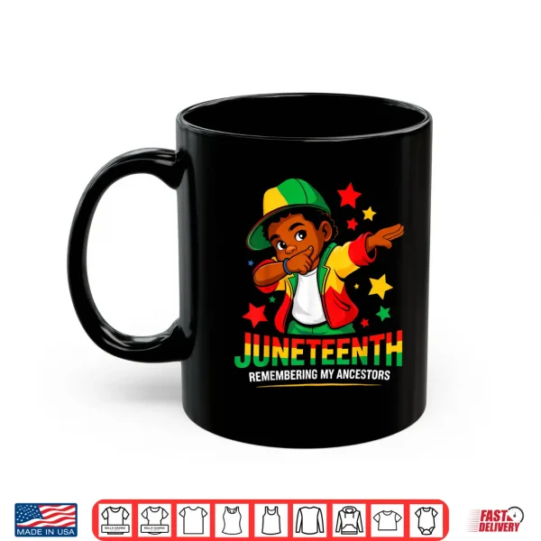 Mug Remembering My Ancestors Juneteenth African American Boys Shirt
