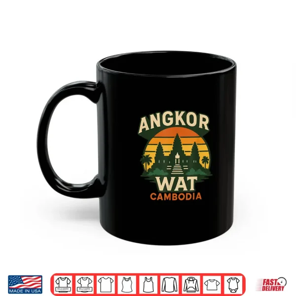 Mug Retro Cambodia Design Angkor Wat Temple South East Asia Shirt
