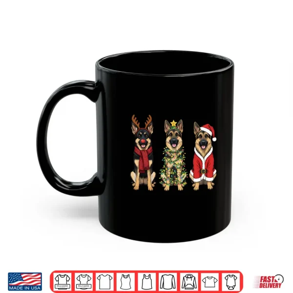Mug Retro Christmas German Shepherd Santa Reindeer GSD Dog Lover Shirt