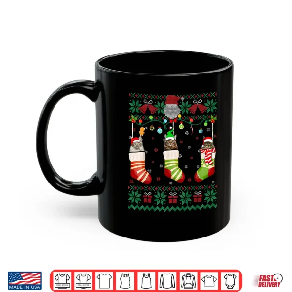 Mug Retro Funny Merry Catmas Maine Coon Cat Ugly Christmas Cat Shirt