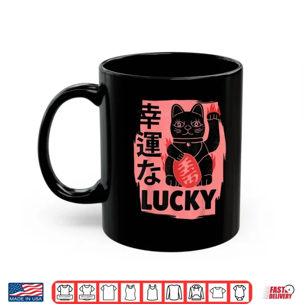 Mug Retro Japanese Lucky Cat Kawaii Charm Anime Shirt Shirt
