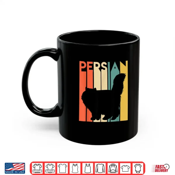 Mug Retro Persian Cat Silhouette Vintage Feline Cat Lover Gift Shirt