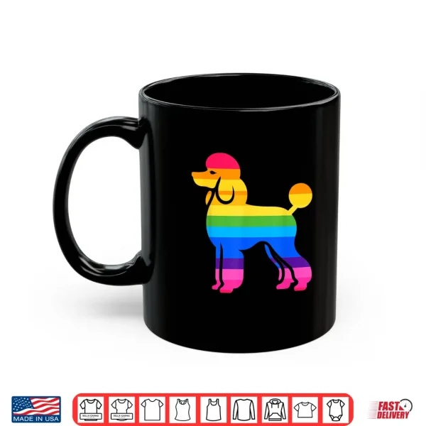 Mug Retro Poodle Rainbow LGBT Lesbian Gay Pride Poodle Shirt