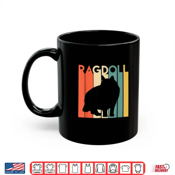 Mug Retro Ragdoll Cat Silhouette Vintage Feline Cat Lover Gift Shirt