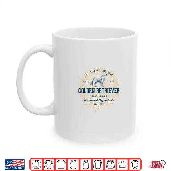 Mug Retro Styled Golden Retriever Vintage Shirt