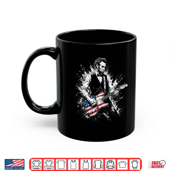 Mug Retro Vintage Abraham Lincoln Abe Lincoln Playing Guitar Men Shirt