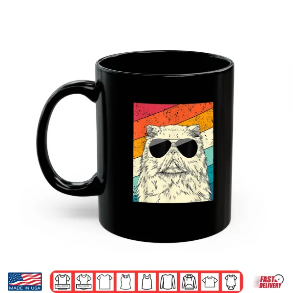 Mug Retro Vintage Persian Cat with Sunglasses Cat Lovers Shirt