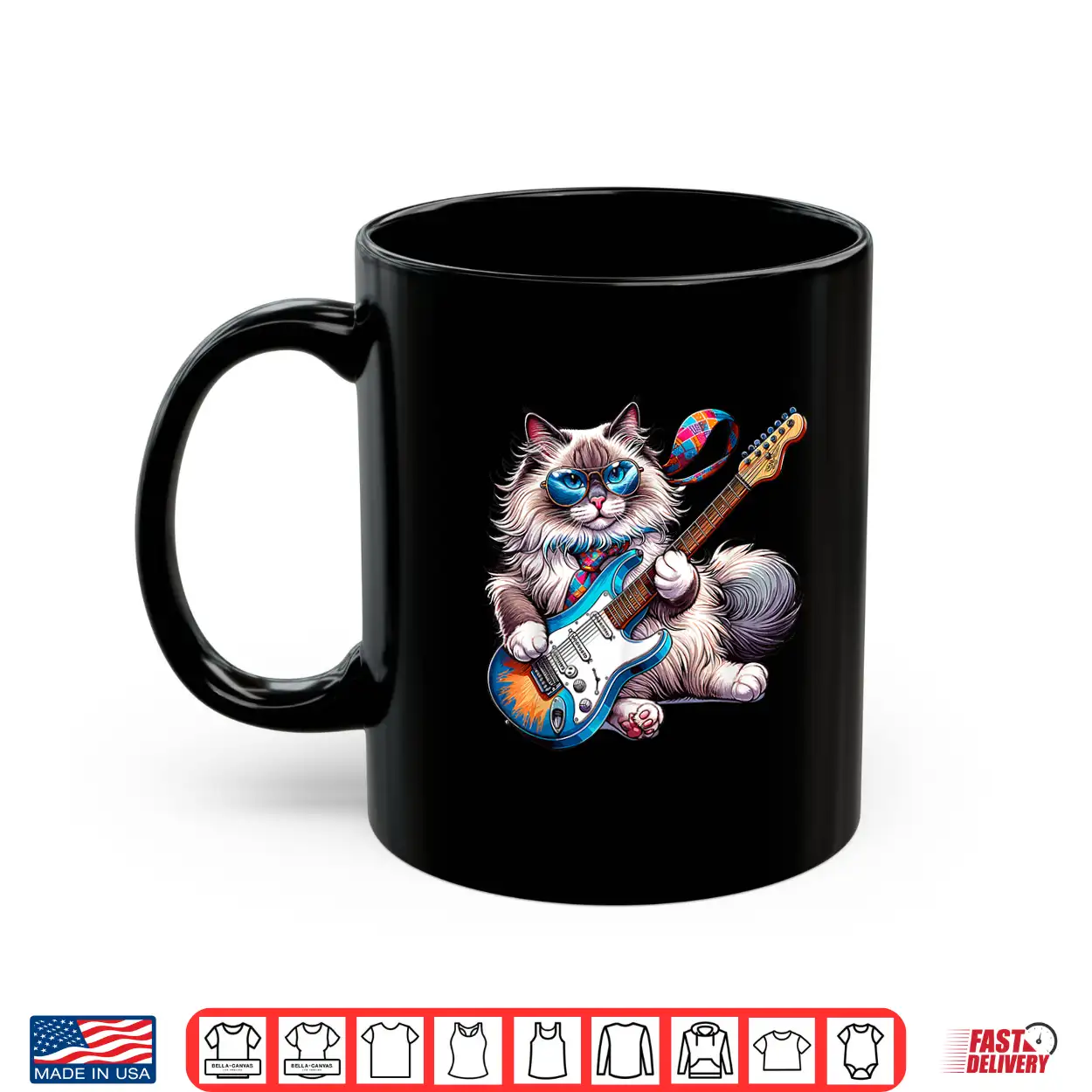 Rock Cat Playing E Guitar Funny Guitar Ragdoll Cat Shirt For Men Women Girls Kids Rock Cat Playing E Guitar Funny Guitar Ragdoll Cat Shirt For Men Women Girls Kids