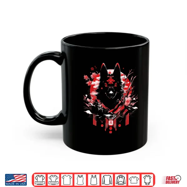 Mug Sable Black German Shepherd Dog Ninja Samurai Japanese Cute Shirt