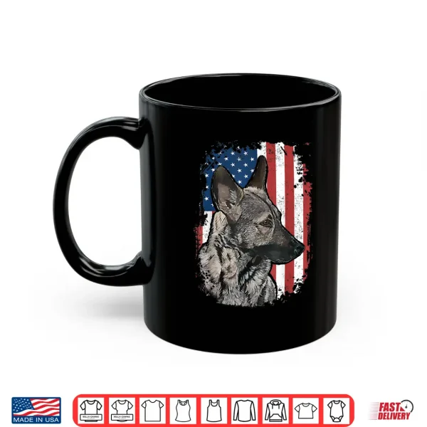 Mug Sable German Shepherd American Flag Patriotic Dog Shirt