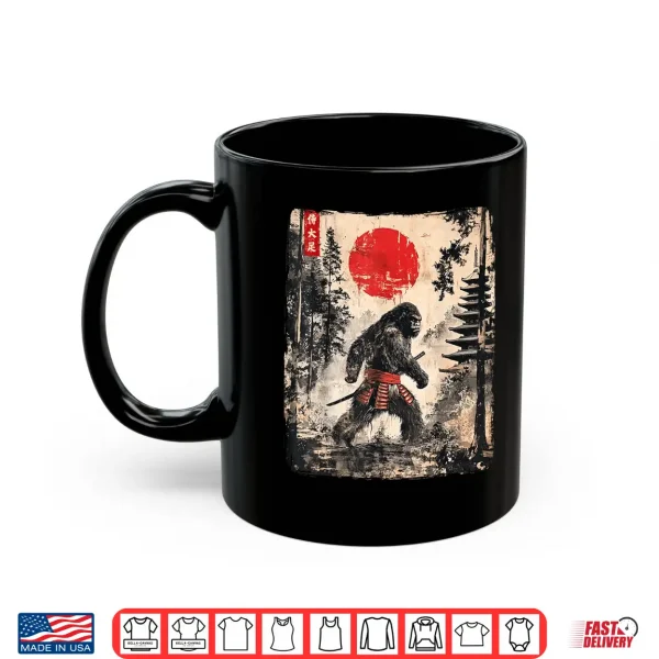 Mug Samurai Bigfoot Japanese Vintage Graphic Ukiyo e Art Funny Shirt