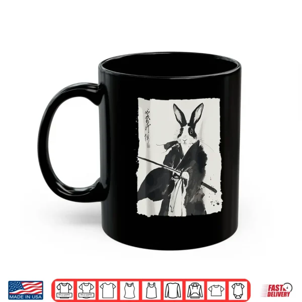 Mug Samurai Bunny Shirts for Women Men Vintage Graphic Japanese Shirt