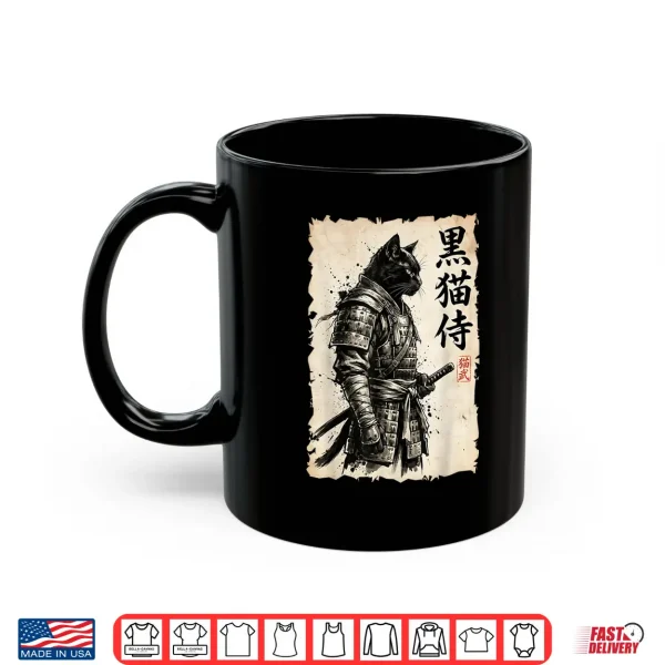 Mug Samurai Cat Warrior Anime Japanese Art Kawaii Cat Samurai Shirt
