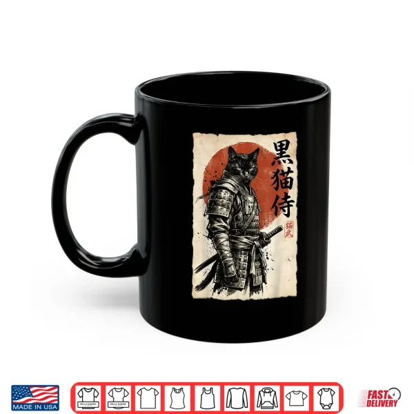 Mug Samurai Cat Warrior Japanese Art Kawaii Anime Cat Samurai Shirt