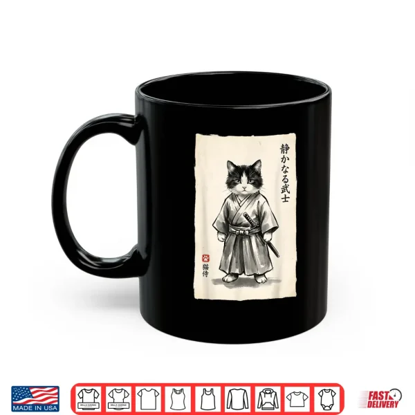 Mug Samurai Cat Warrior Kawaii Anime Japanese Art Cat Samurai Shirt