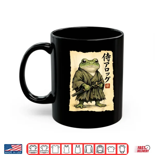 Mug Samurai Frog Japanese Warrior Frog Vintage Ukiyo e Anime Art Shirt