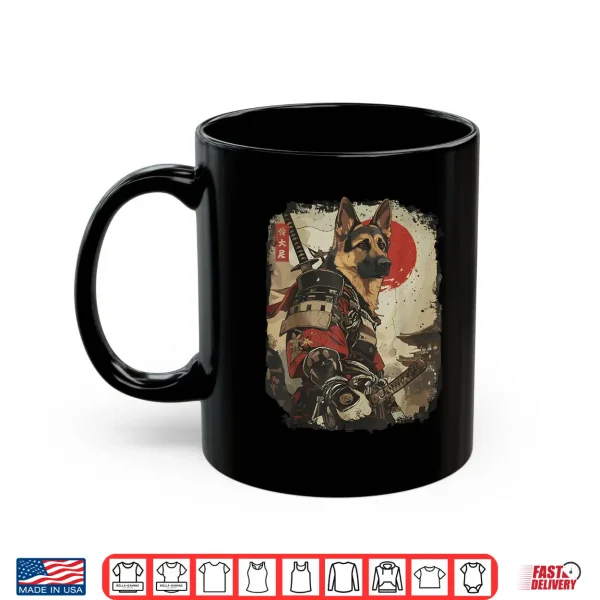 Mug Samurai German Shepherd Dog Lover Vintage Mens Graphic Shirt