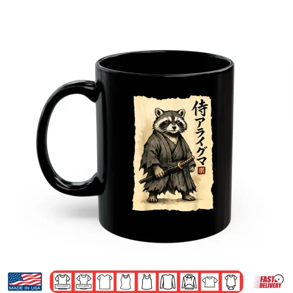 Mug Samurai Raccoon Japanese Warrior Vintage Ukiyo e Anime Art Shirt