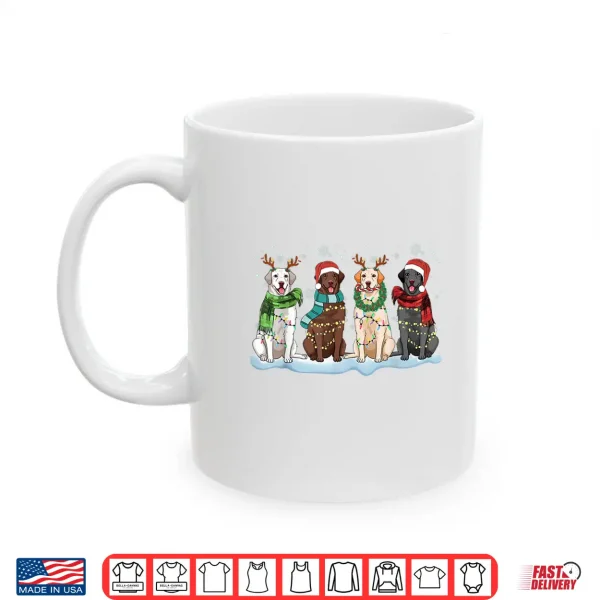 Mug Santa Hat Labrador Retriever Reindeer Tree Light Christmas Shirt