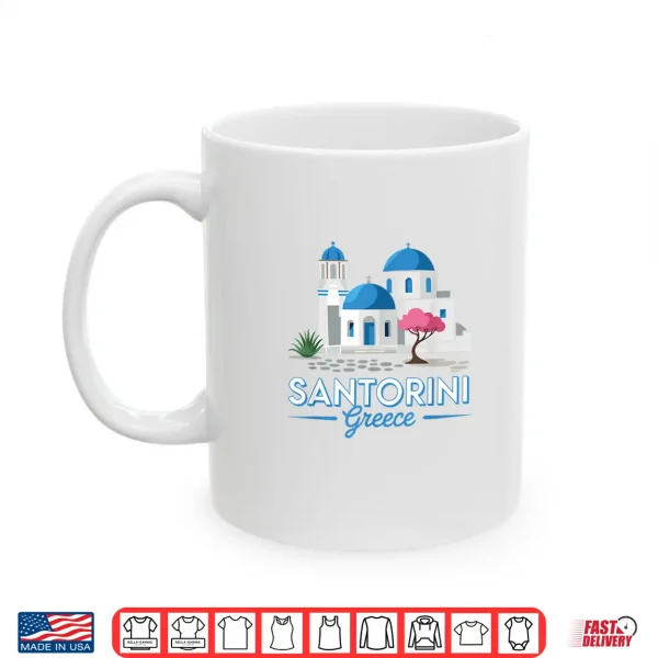 Mug Santorini Greece Scenic Greek Island Fun Travel Design Shirt