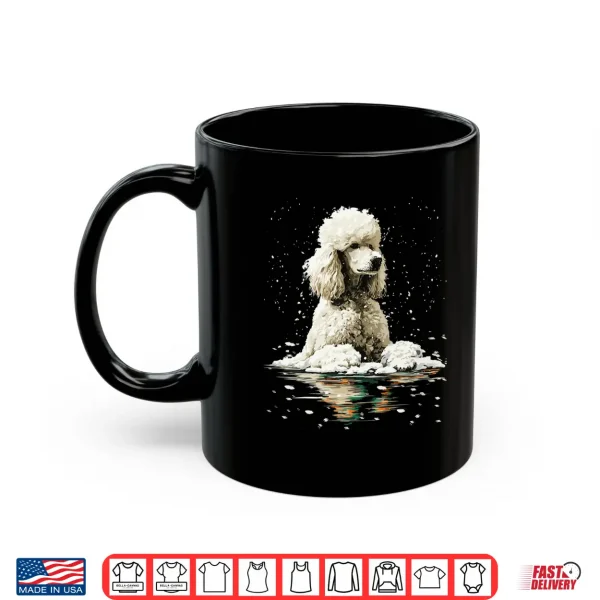 Mug Serene Poodle with Snow Snowy Forest Winter Dog Aesthetic Shirt