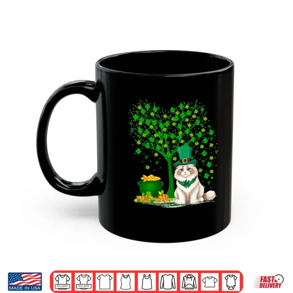 Mug Shamrock Tree Leprechaun Hat Ragdoll Cat St Patricks Day Shirt