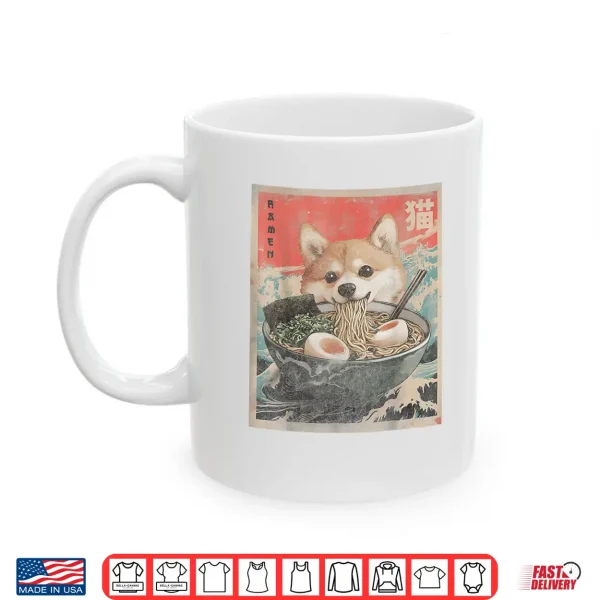 Mug Shiba Inu Ramen Japanese Funny Kawaii Shiba Dog Anime Gifts Shirt