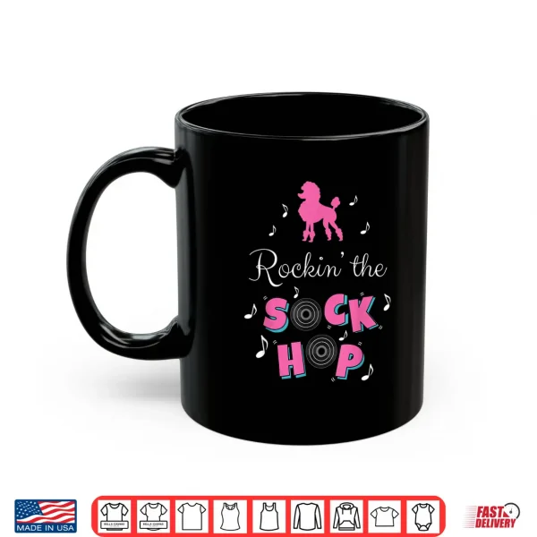 Mug Sock Hop Costume Shirt Girls Women Pink Poodle