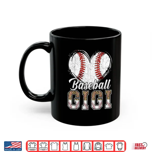 Mug Softball Baseball Gigi Heart Leopard Print Mothers Day Shirt