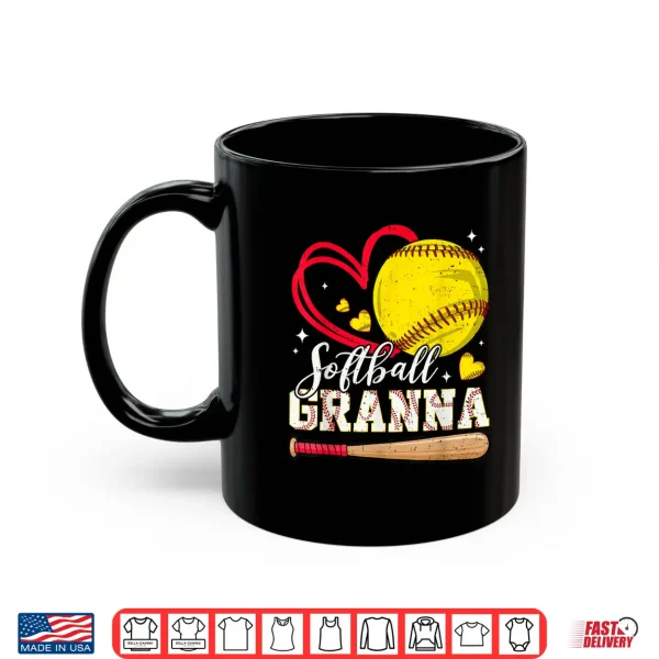 Mug Softball Granna Family Matching Cute Softball Heart Shirt
