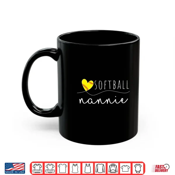Mug Softball Nannie Softball Heart Family Matching Shirt