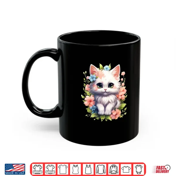 Mug Spring Garden Kitten Flower Cat Girl Floral Blossom Blooms Shirt