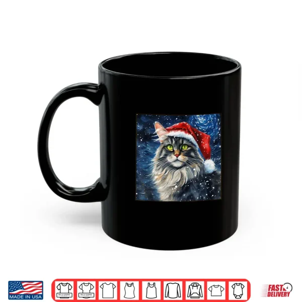 Mug Starry Night Maine Coon Cute Cat Christmas Shirt
