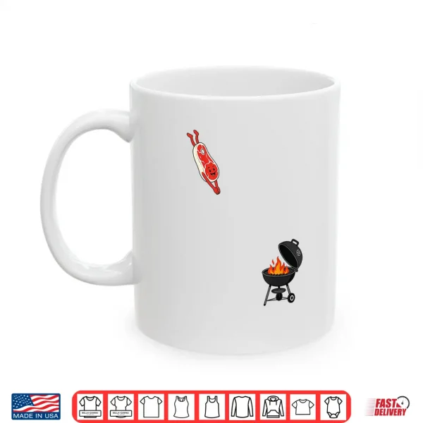 Mug Steak Dive Funny Flying Steak BBQ Grilling Cartoon Humor Shirt