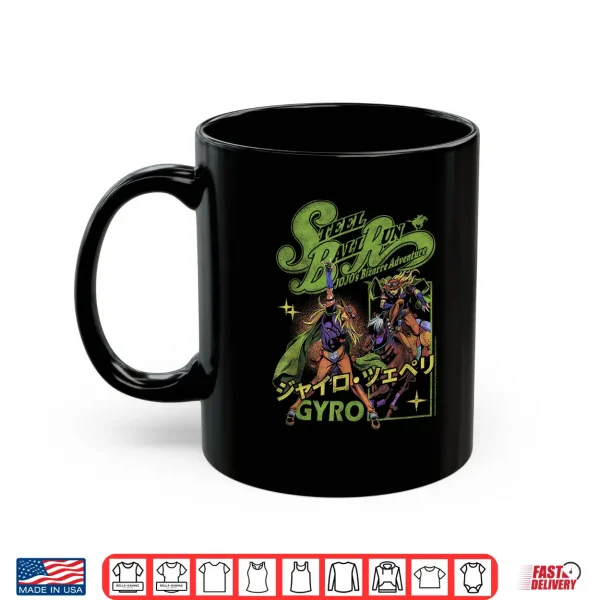 Mug Steel Ball Run Gyro Distressed Kanji Collage Anime Shirt