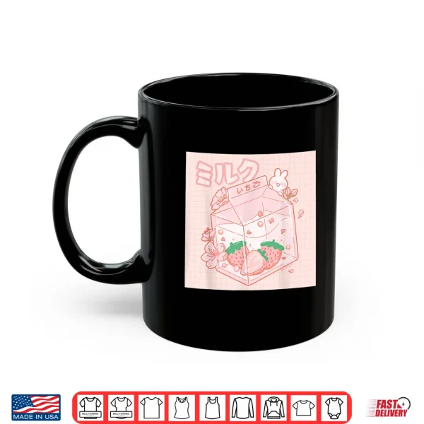 Mug Strawberry Milk Bunny Japanese Kawaii Anime Aesthetic Pink Shirt