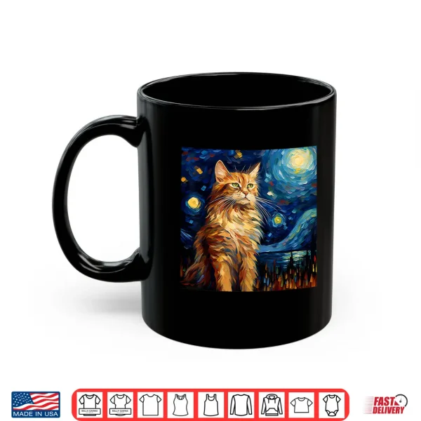 Mug Surreal Starry Night Maine Coon Cat Shirt
