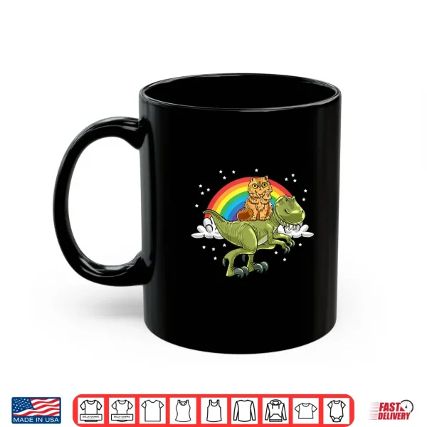 Mug T Rex Dino Persian Cat Rainbow Cute Feline Cat Lover Gift Shirt