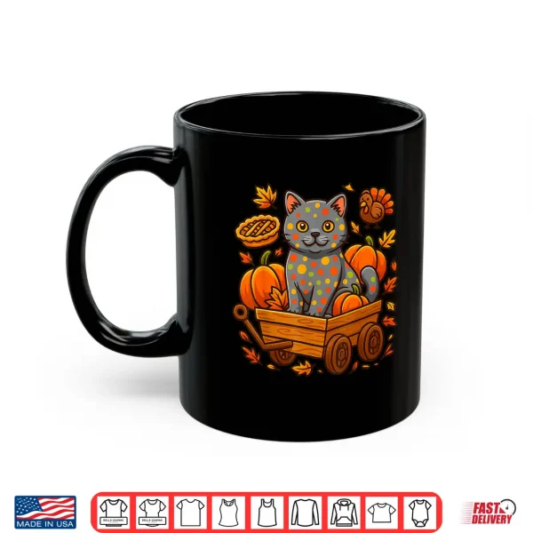 Mug Thankful British Shorthair Cat Kitten Thanksgiving Pumpkin P Shirt