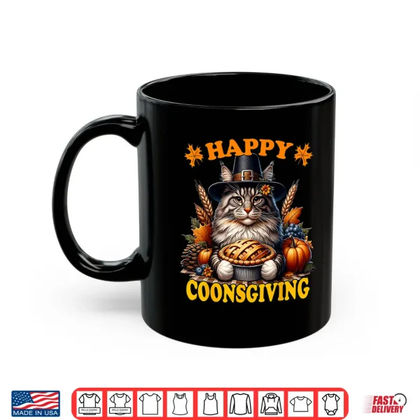 Mug Thanksgiving Maine Coon Cat Professional Minimalist Modern Graphic Shirt