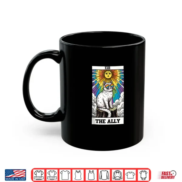 Mug The Ally Cat Rainbow LGBTQ Tarot Card Les Gay Pride Support Shirt