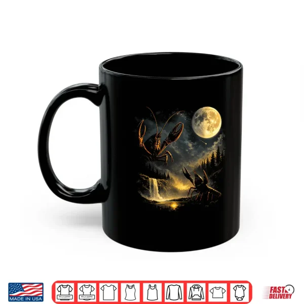 Mug Three Crawfish Moon Crawfish Howling to The Moon Shirt