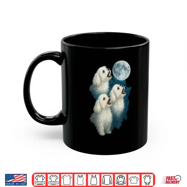 Mug Three Maltese Howling At The Moon 3 Maltipoo Moon Shirt