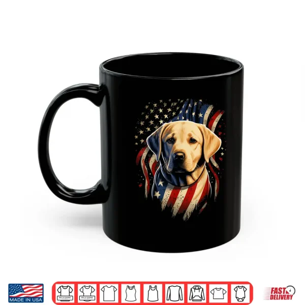 Mug USA 4th Of July Yellow Patriotic American Labrador Retriever Shirt