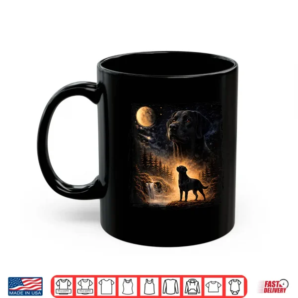 Mug Vintage 90s Black Labrador Retriever Howling at The Moon Shirt